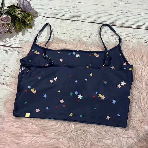 Summersalt Midi Sports Bra Tank Top-Small Scatter Stars in Deep Sea - Picture 6 of 7
